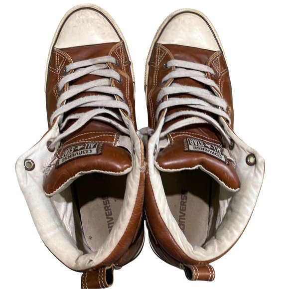Men's Converse Brown Leather Hi-Tops - Picture 7 of 10